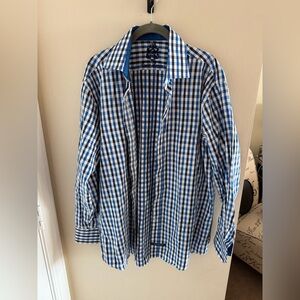 English Laundry Men's Blue Checkered Shirt 16 32/33